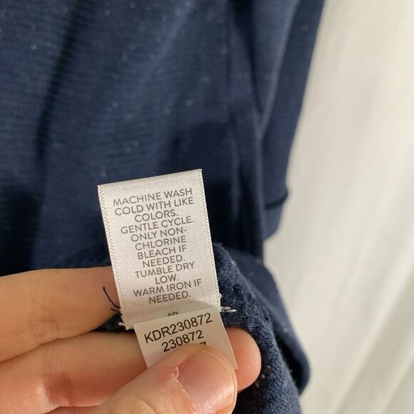 J Jill Sweater Dress Women's Small Blue Ribbed 3/4 Sleeve Round Neck Wearever Cl - Picture 6 of 7